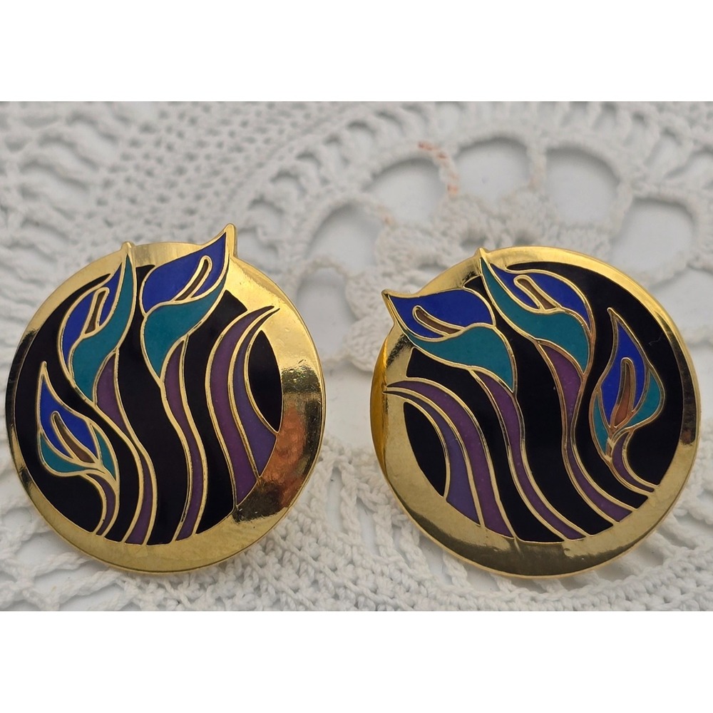 Vintage Laurel Burch Earrings Lilies for Les Cala Lily 14k Gold Filled 1988
